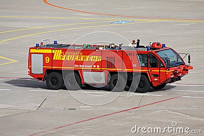 Rosenbauer airport rescue and firefighting vehicle at Cologne/ Bonn airport Editorial Stock Photo